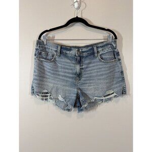 Aerie Denim Shorts Distressed High Waist Size L Women's Lightweight Summer